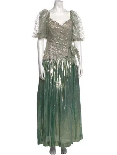 Pre-owned Lillie Rubin Vintage Long Dress In Green