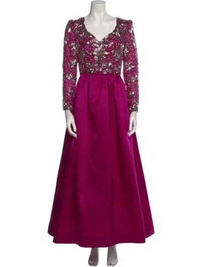 Pre-owned Lillie Rubin Vintage Long Dress In Purple