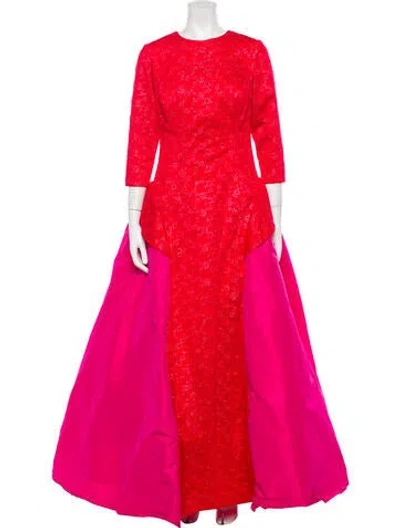 Pre-owned Lillie Rubin Vintage Long Dress In Red