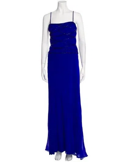 Pre-owned Lillie Rubin Vintage Midi Length Dress In Blue