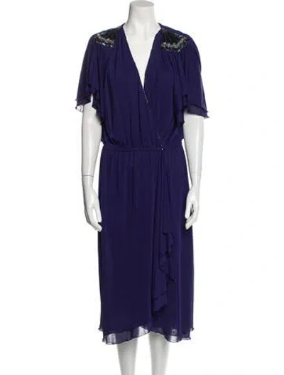Pre-owned Lillie Rubin Vintage Midi Length Dress In Purple