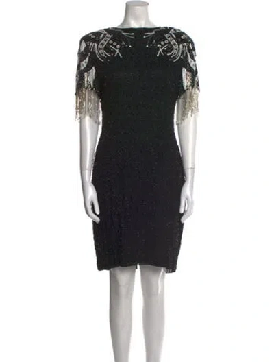 Pre-owned Lillie Rubin Vintage Mini Dress In Black