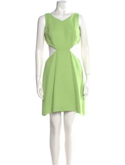 Pre-owned Lillie Rubin V-neck Mini Dress In Green