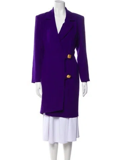 Pre-owned Lillie Rubin Wool Trench Coat In Purple
