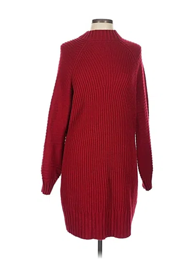 Pre-owned Lillusory Casual Dress In Burgundy