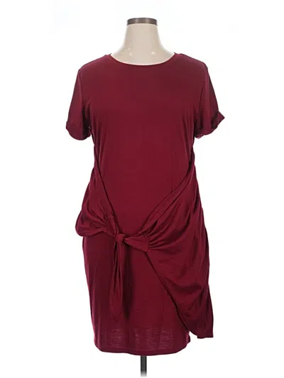 Pre-owned Lillusory Casual Dress In Burgundy