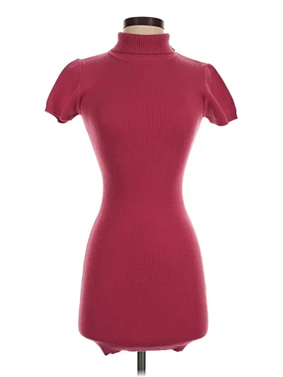 Pre-owned Lillusory Casual Dress In Burgundy