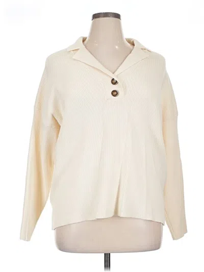Pre-owned Lillusory Long Sleeve Blouse In Ivory