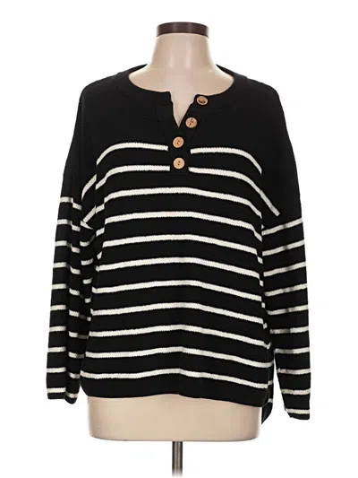 Pre-owned Lillusory Long Sleeve Top Black Crew Neck Tops