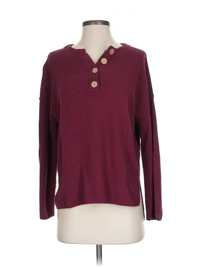 Pre-owned Lillusory Pullover Sweater In Burgundy