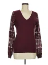 Lillusory Pullover Sweater In Burgundy