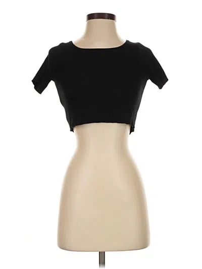 Pre-owned Lillusory Short Sleeve Top Black Sweetheart Neckline Tops