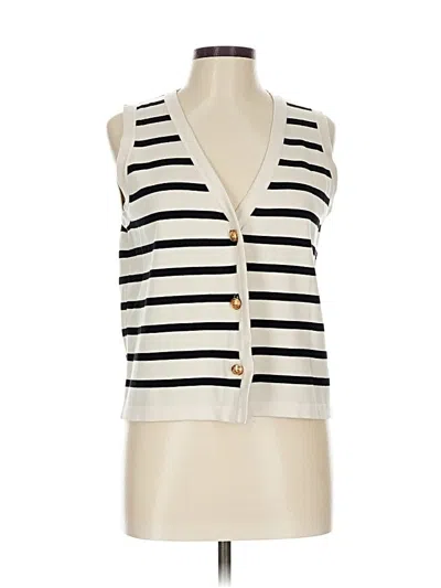 Pre-owned Lillusory Sleeveless Button Down Shirt In White