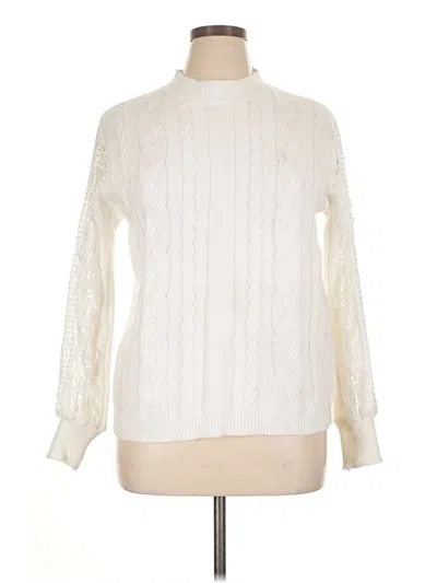 Pre-owned Lillusory Turtleneck Sweater In White