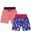 Lilly And Sid 2pk Happy Ice/stripe Short In Multi