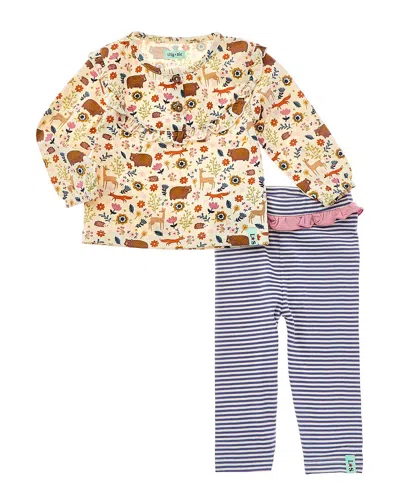 Lilly And Sid Kids' Animals Tunic & Legging Set In Brown