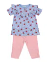 Lilly And Sid Frill Legging Set In Blue