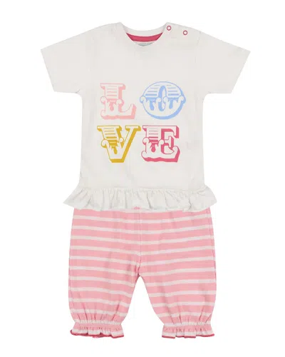 Lilly And Sid Babies' Love Short Set In Pink