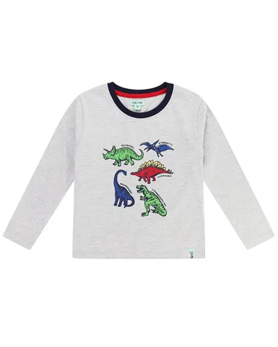 Lilly And Sid Kids' Multi Dino Top In Gray