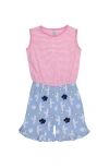 Lilly And Sid Lilly + Sid Organic Cotton Betty Bird Print Jumpsuit In Blue