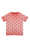 Lilly And Sid Lilly + Sid Organic Cotton Boat Print T-shirt In Red