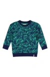 Lilly And Sid Lilly + Sid Organic Cotton Palm Print Sweatshirt In Green