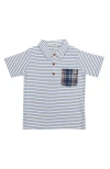 Lilly And Sid Lilly + Sid Organic Cotton Stripe Print T-shirt In Blue
