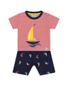 Lilly And Sid Sail Boat Short Set In Multi