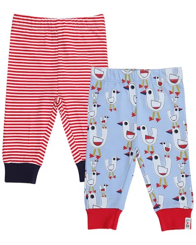 Lilly And Sid Kids' Sandy Seagull/stripe Legging Set In Red