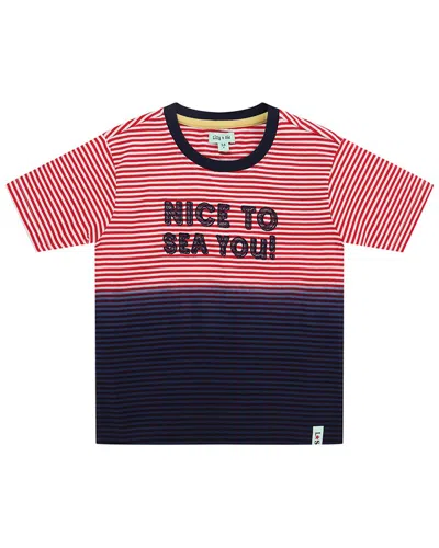Lilly And Sid Kids' Sea You Dip Dye T-shirt In Red