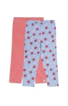 Lilly And Sid Lilly & Sid Strawberry And Stripe Print Leggings -2 Pack In Multi