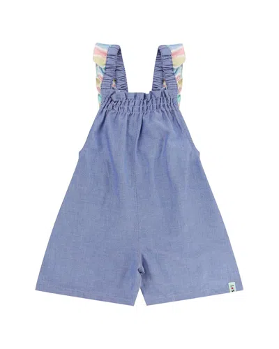 Lilly And Sid Kids' Stripe Chambray Jumpsuit In Blue