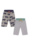 Lilly And Sid Lilly + Sid Organic Cotton Tiger And Stripe Shorts In Blue