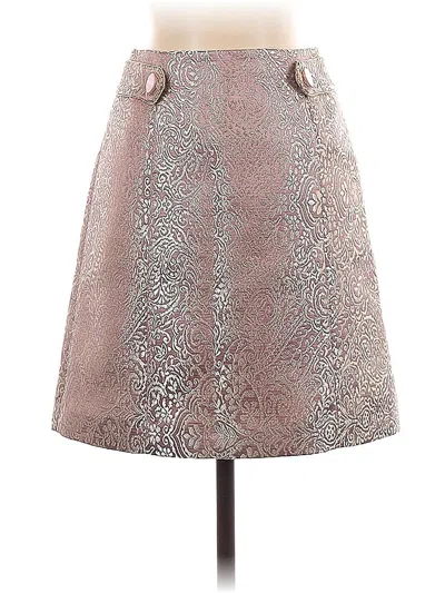 Pre-owned Lilly Brown Formal Skirt In Silver