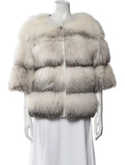 Pre-owned Lilly E Violetta Fox Fur Jacket In Neutral