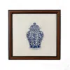 Lilly Loves Blue Ginger Jar Number One Embroidered Art Work Print