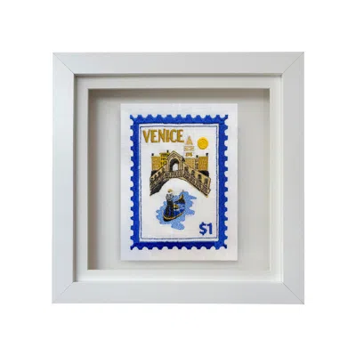 Lilly Loves Blue Venice Embroidered Postcard Artwork