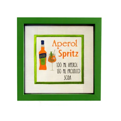Lilly Loves Green Aperol Spritz Cocktail Embroider Wall Print