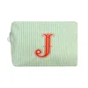 Lilly Loves Green J Aphabet Cosmetic Bag In Green