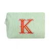 Lilly Loves Green K Alphabet Cosmetic Bag In Green