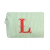 Lilly Loves Green L Alphabet Cosmetic Bag In Green