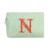Lilly Loves Green N Alphabet Cosmetic Bag In Green