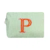 Lilly Loves Green P Alphabet Cosmetic Bag In Green