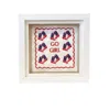 Lilly Loves Pink Go Girl Embroidered Wall Art In Pink