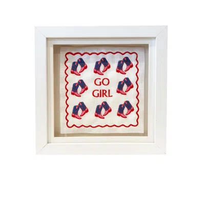 Lilly Loves Pink Go Girl Embroidered Wall Art