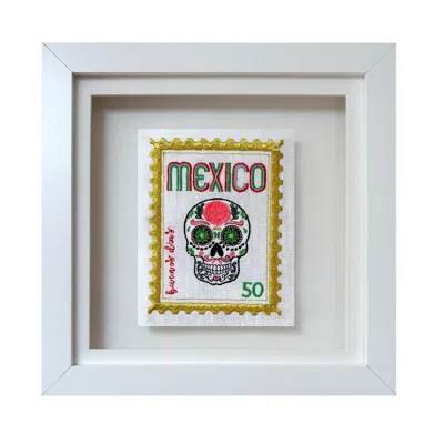Lilly Loves Pink / Purple Mexico Stamp Embroidered Artwork