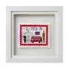 Lilly Loves Red / Black / White London Stamp Embroidered Artwork