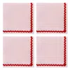 Lilly Loves Red Detail Pink Linen Napkins In Pink