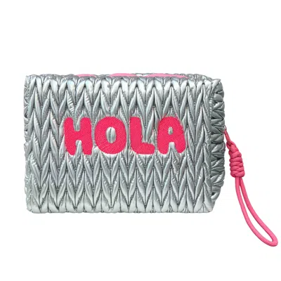 Lilly Loves Silver Hola Puffy Travel Bag