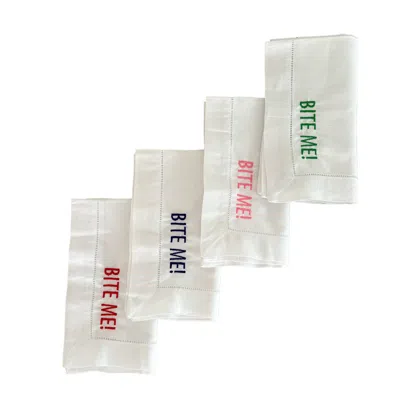 Lilly Loves White Bite Me Embroidered Napkin Set